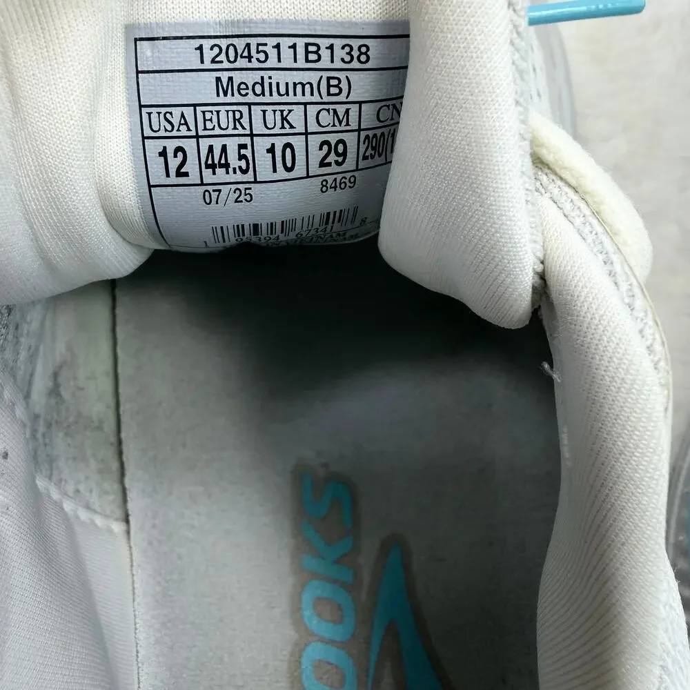 Brooks Ghost 17 GTX Womens Waterproof Running Shoes White Teal Blue Size 12